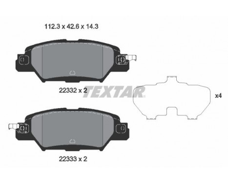 Brake Pad Set, disc brake 2233201 Textar