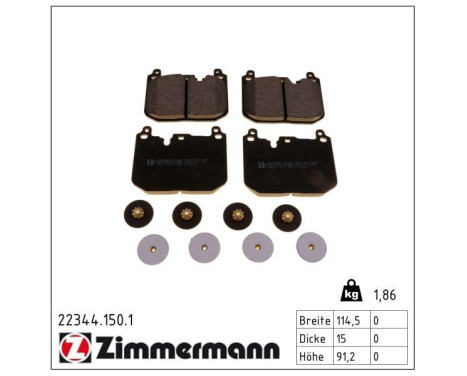 Brake Pad Set, disc brake 22344.150.1 Zimmermann, Image 2