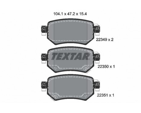 Brake Pad Set, disc brake 2234901 Textar