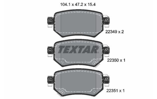 Brake Pad Set, disc brake 2234901 Textar