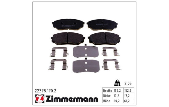 Brake Pad Set, disc brake 22378.170.2 Zimmermann