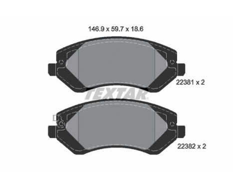 Brake Pad Set, disc brake 2238101 Textar