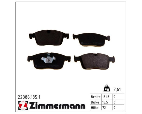 Brake Pad Set, disc brake 22386.185.1 Zimmermann, Image 2