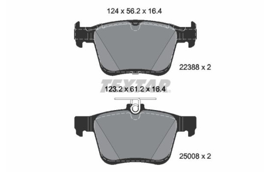 Brake pad set, disc brake 2238801 Textar