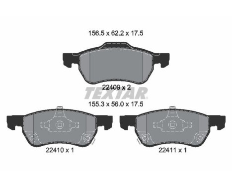 Brake pad set, disc brake 2240901 Textar