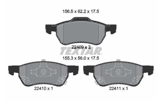 Brake pad set, disc brake 2240901 Textar