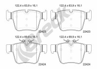 Brake pad set, disc brake 22423 00 554 00 Breck