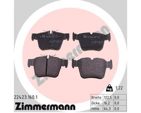 Brake Pad Set, disc brake 22423.160.1 Zimmermann