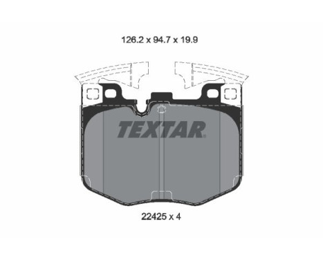Brake Pad Set, disc brake 2242501 Textar