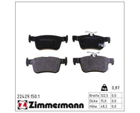 Brake Pad Set, disc brake 22429.150.1 Zimmermann