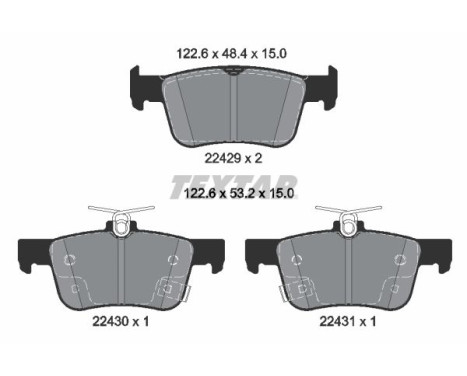 Brake Pad Set, disc brake 2242901 Textar