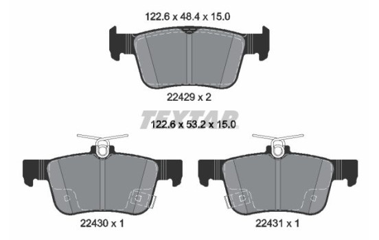 Brake Pad Set, disc brake 2242901 Textar