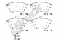 Brake pad set, disc brake 22437 00 702 00 Breck
