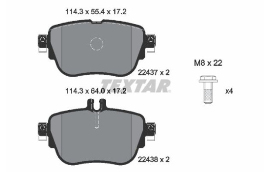 Brake Pad Set, disc brake 2243701 Textar