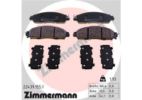 Brake Pad Set, disc brake 22439.155.1 Zimmermann