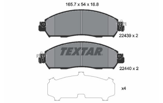 Brake Pad Set, disc brake 2243901 Textar