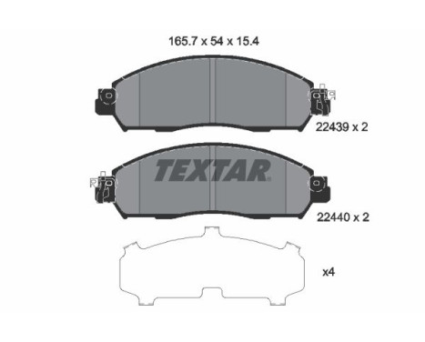 Brake Pad Set, disc brake 2243903 Textar