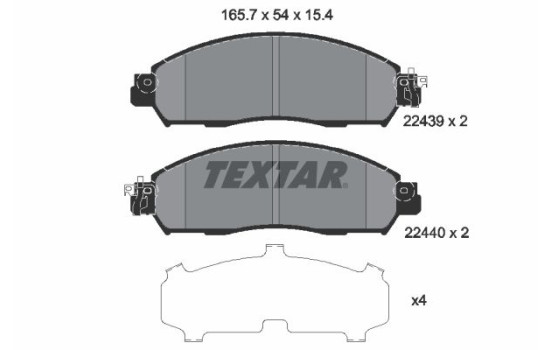 Brake Pad Set, disc brake 2243903 Textar