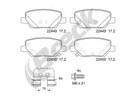 Brake pad set, disc brake 22449 00 704 00 Breck