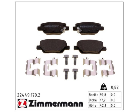 Brake Pad Set, disc brake 22449.170.2 Zimmermann