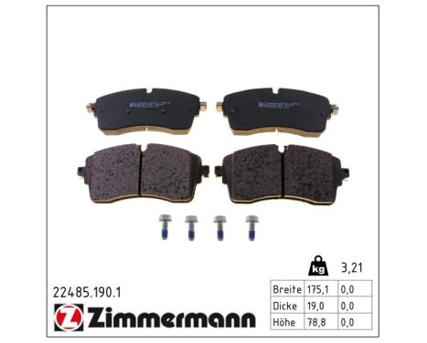 Brake Pad Set, disc brake 22485.190.1 Zimmermann