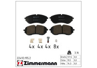 Brake pad set, disc brake 22493.195.2 Zimmermann