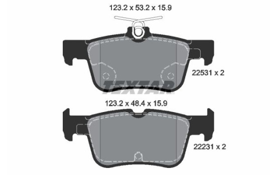 Brake Pad Set, disc brake 2253101 Textar
