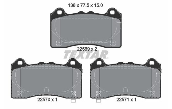 Brake Pad Set, disc brake 2256901 Textar
