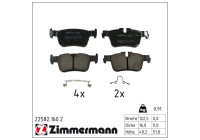 Brake pad set, disc brake 22582.160.2 Zimmermann