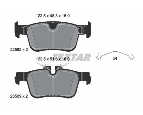 Brake pad set, disc brake 2258201 Textar