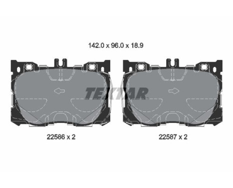 Brake Pad Set, disc brake 2258601 Textar