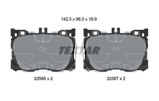 Brake Pad Set, disc brake 2258601 Textar