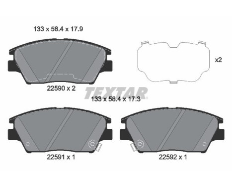 Brake Pad Set, disc brake 2259001 Textar