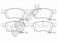 Brake pad set, disc brake 22593 00 703 00 Breck
