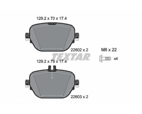 Brake Pad Set, disc brake 2260201 Textar