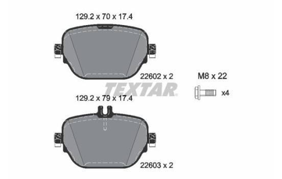 Brake Pad Set, disc brake 2260201 Textar