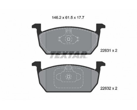 Brake Pad Set, disc brake 2263101 Textar