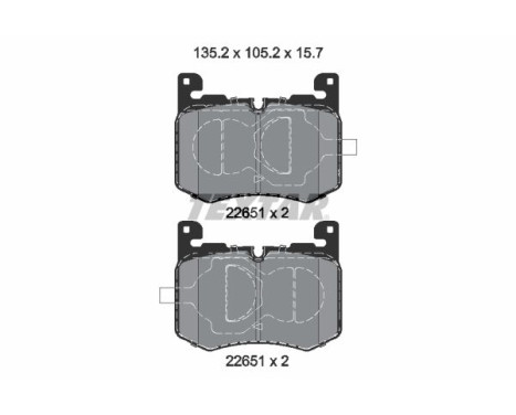 Brake pad set, disc brake 2265101 Textar