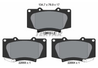 Brake pad set, disc brake 2266301 Textar