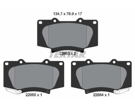 Brake pad set, disc brake 2266301 Textar