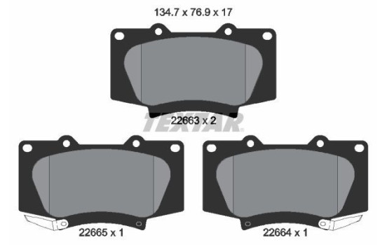 Brake pad set, disc brake 2266301 Textar