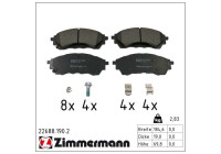 Brake pad set, disc brake 22688.190.2 Zimmermann