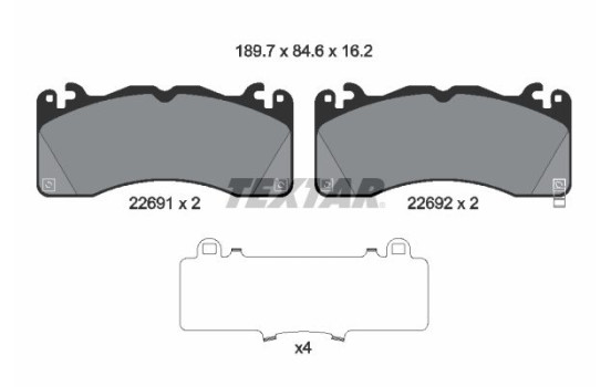 Brake pad set, disc brake 2269101 Textar