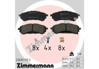 Brake pad set, disc brake 22693.170.2 Zimmermann