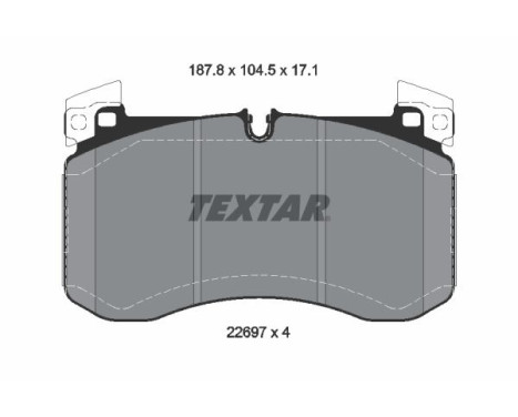 Brake pad set, disc brake 2269701 Textar