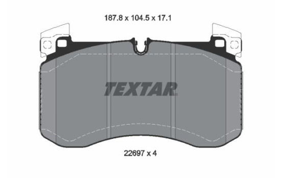 Brake pad set, disc brake 2269701 Textar