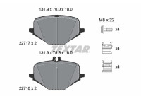 Brake pad set, disc brake 2271701 Textar