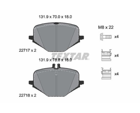 Brake pad set, disc brake 2271701 Textar