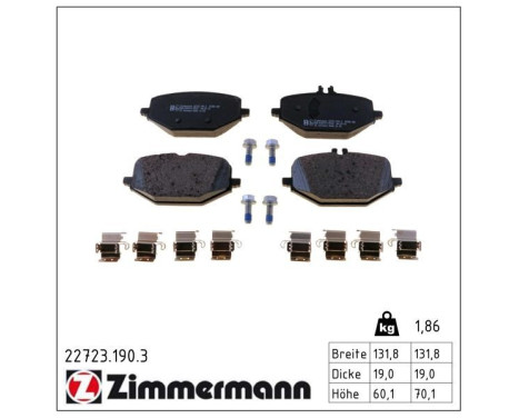 Brake Pad Set, disc brake 22723.190.3 Zimmermann