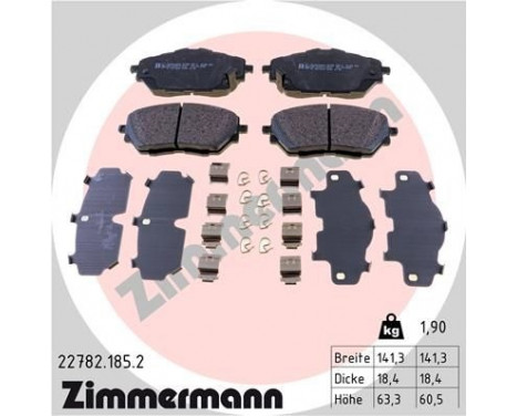 Brake Pad Set, disc brake 22782.185.2 Zimmermann